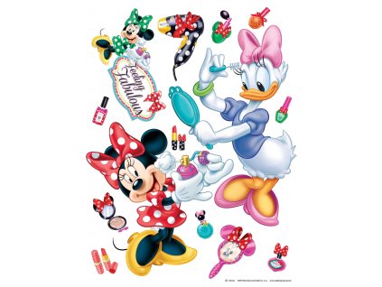 Dětská samolepka na zeď DK 1767, Disney, Minnie Make-Up, AG Design, velikost 65 x 85 cm