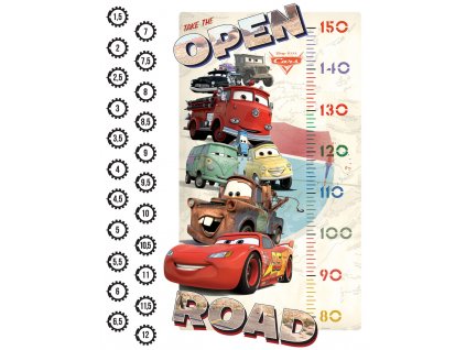 Samolepka na zeď DK 894, Disney, Auta 2 Mc Queen, Metr / Měřítko vzrůstu, AG Design, velikost 65 x 85 cm