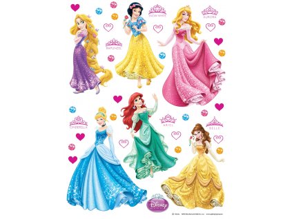 Samolepka na zeď DK 1706, Disney Princezny AG Design, velikost 65 x 85 cm