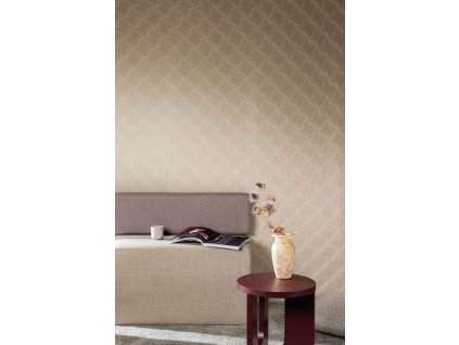 Hnědo-béžová geometrická vliesová tapeta na zeď, CU3313, Cumaru, Grandeco, velikost 0,53 x 10,05 m