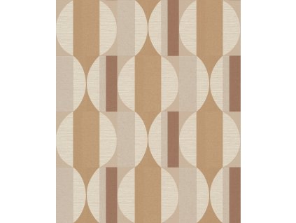 Hnědo-béžová vliesová geometrická tapeta na zeď, CU3105, Cumaru, Grandeco, velikost 0,53 x 10,05 m