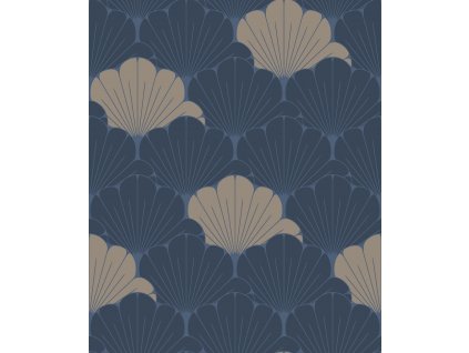 Modro-zlatá květinová vliesová tapeta na zeď, M64001, Elegance, Ugepa, velikost 0,53 x 10,05 m