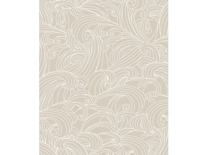 Béžová vliesová tapeta na zeď, mořské vlny, M62907, Elegance, Ugepa, velikost 0,53 x 10,05 m