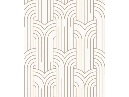 Bílo-zlatá geometrická tapeta na zeď, Art Deco, M42102, Elegance, Ugepa, velikost 0,53 x 10,05 m