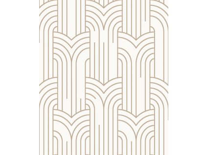 Bílo-zlatá geometrická tapeta na zeď, Art Deco, M42102, Elegance, Ugepa, velikost 0,53 x 10,05 m