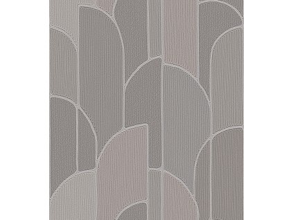 Šedo-béžová geometrická vliesová tapeta na zeď, TP422933, Exclusive Threads, Design ID, velikost 0,53 x 10 m