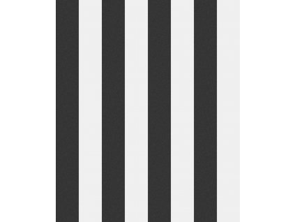 Černo-bílá vliesová tapeta s pruhy, OTH410, Othello, Zoom by Masureel, velikost 10,05 x 0,53 m