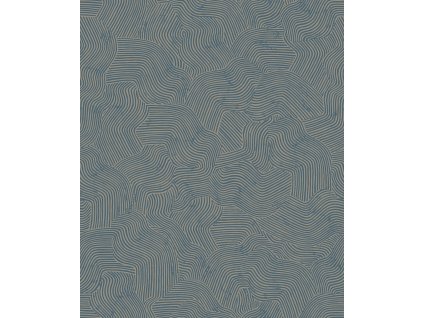 Modro-zlatá geometrická vliesová tapeta na zeď, BA26092,  Brazil,  Decoprint, velikost 10,05 x 0,53 m