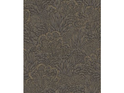 Černo-zlatá vliesová tapeta na zeď, krajina, stromy, BA26065,  Brazil,  Decoprint, velikost 10,05 x 0,53 m