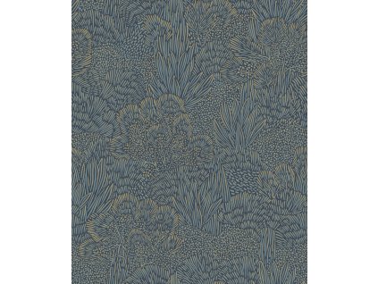 Modro-zlatá vliesová tapeta na zeď, krajina, stromy, BA26064,  Brazil,  Decoprint, velikost 10,05 x 0,53 m