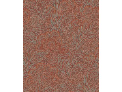 Tyrkysovo-červená vliesová tapeta na zeď, krajina, stromy, BA26063,  Brazil,  Decoprint, velikost 10,05 x 0,53 m