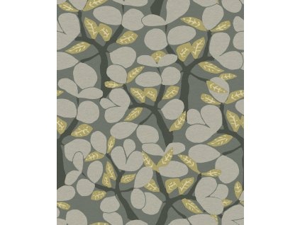 Zeleno-šedá vliesová tapeta na zeď, větvičky, stromy, BA26052,  Brazil,  Decoprint, velikost 10,05 x 0,53 m