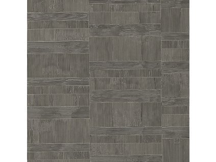 Luxusní geometrická tapeta na zeď stříbrnočerná 64613, Materea, Limonta, velikost 10 x 0,53 m