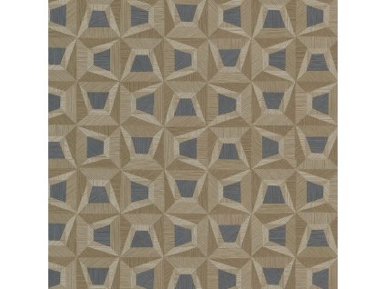 Hnědá vliesová geometrická tapeta na zeď s vinylovým povrchem 31909, Textilia, Limonta, velikost 10 x 0,53 m