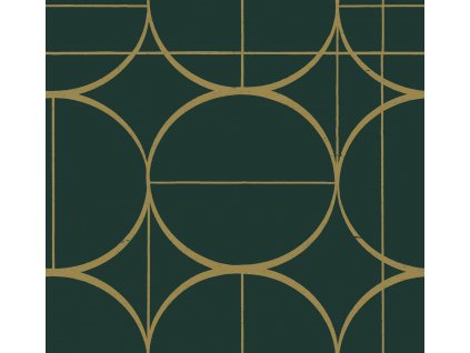 Zeleno-zlatá geometrická vliesová tapeta na zeď, MD7203, Modern Metals, York, velikost 0,68 x 8,2 m
