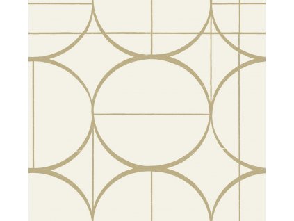 Krémovo-zlatá geometrická vliesová tapeta na zeď, MD7202, Modern Metals, York, velikost 0,68 x 8,2 m