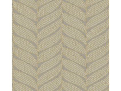 Šedo-zlatá vliesová tapeta na zeď, listy, MD7164, Modern Metals, York, velikost 0,68 x 8,2 m