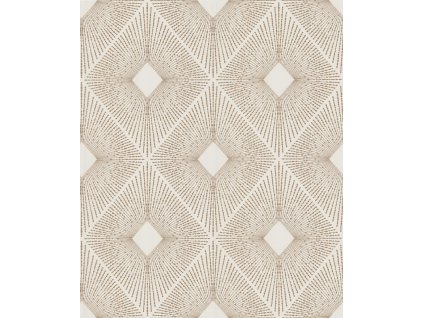 Krémovo-zlatá geometrická vliesová tapeta na zeď, NW3592, Modern Metals, York, velikost 0,53 x 10,05 m