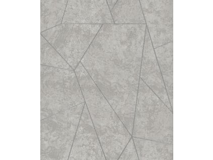 Šedo-stříbrná geometrická vliesová tapeta na zeď, NW3503, Modern Metals, York, velikost 0,53 x 10,05 m