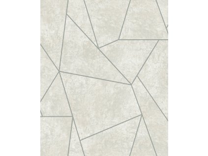 Šedo-stříbrná geometrická vliesová tapeta na zeď, MD7183, Modern Metals, York, velikost 0,53 x 10,05 m