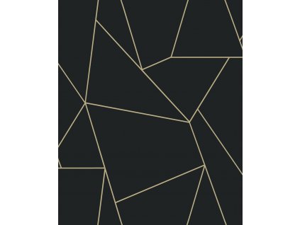 Černo-zlatá geometrická vliesová tapeta na zeď, MD7181, Modern Metals, York, velikost 0,53 x 10,05 m