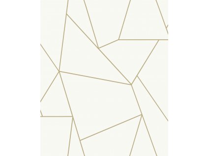 Bílo-zlatá geometrická vliesová tapeta na zeď, MD7182, Modern Metals, York, velikost 0,53 x 10,05 m
