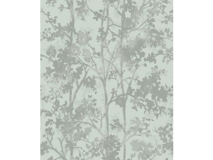 Modro-stříbrná květinová vliesová tapeta na zeď, MD7142, Modern Metals, York, velikost 0,53 x 10,05 m