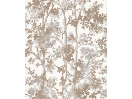 Metalická zlatá květinová vliesová tapeta na zeď, NW3583, Modern Metals, York, velikost 0,53 x 10,05 m