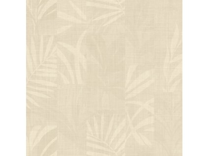 Luxusní béžová vliesová tapeta s listy,  Z18915, Trussardi 7, Zambaiti Parati, velikost 0,7 x 10,05 m