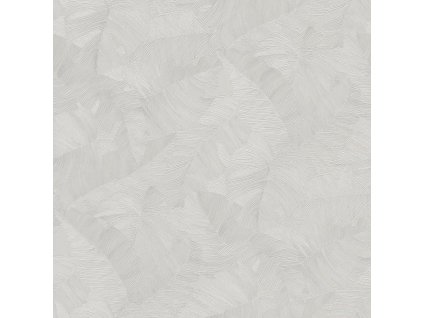 Šedo-béžová  vliesová tapeta s plastickými listy, TI2105, Time 2025, Grandeco, velikost 1,06 x 10,05 m