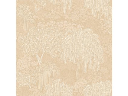 Béžová vliesová tapeta na zeď, stromy,  listy, AL26261, Allure, Decoprint, velikost 10,05 x 0,53 m