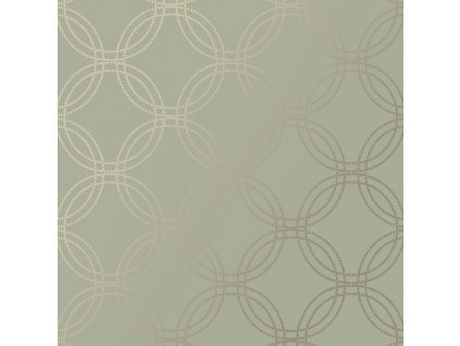 Zeleno-zlatá geometrická vliesová tapeta na zeď, 120142, Zen, Superfresco Easy, velikost 10 x 0,52 m