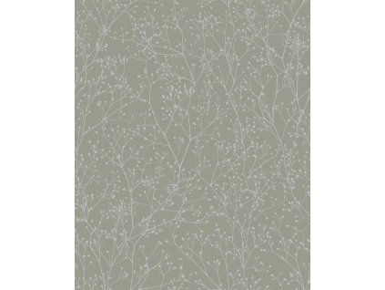 Zeleno-stříbrná vliesová tapeta na zeď, květiny, 120388, Wiltshire Meadow, Clarissa Hulse, velikost 10 x 0,52 m