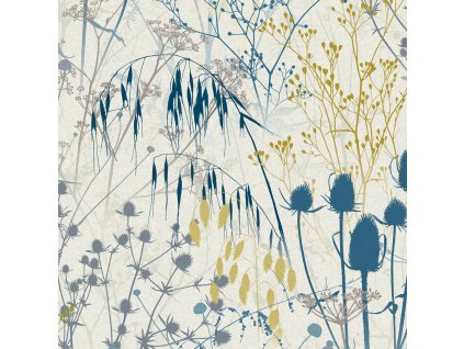 Šedá vliesová tapeta na zeď, trávy, listy, 120377, Wiltshire Meadow, Clarissa Hulse, velikost 10 x 0,52 m