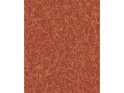 Červeno-zlatá vliesová tapeta na zeď, květiny, 120401, Wiltshire Meadow, Clarissa Hulse, velikost 10 x 0,52 m