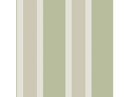 Zeleno-béžová vliesová tapeta s  pruhy, 28875, Thema, Cristiana Masi by Parato, velikost 10,05 x 0,53 m