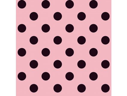 Růžová vliesová tapeta s černými puntíky, 16652, Friends & Coffee, Cristiana Masi by Parato, velikost 10,05 x 0,53 m