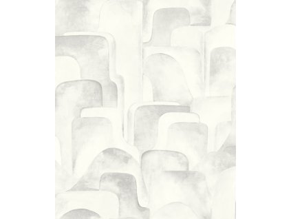 Šedo-bílá geometrická vliesová tapeta na zeď, Z77534, Savana, Zambaiti Parati, velikost 10,05 x 0,53 m