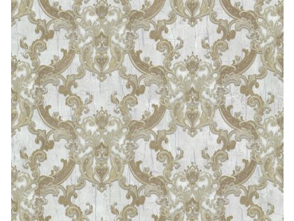 Luxusní stříbrno-zlatá vliesová tapeta, zámecké ornamenty, 86062, Valentin Yudashkin 5, Emiliana Parati, velikost 10,05 x 1,06 m