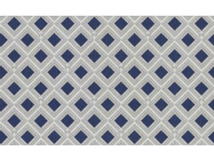 Luxusní modro-stříbrná geometrická vliesová tapeta na zeď, GF62062, Gianfranco Ferre´Home N.3, Emiliana Parati, velikost 10,05 x 1,06 m