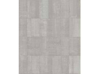 Šedá geometrická vliesová tapeta na zeď, SUM302, Summer, Khroma by Masureel, velikost 10,05 x 0,53 m