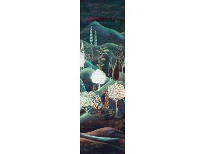 Vliesová obrazová tapeta na zeď, stromy, krajina, DGSUM2023, Summer, Khroma by Masureel, velikost 0,87 x 3 m