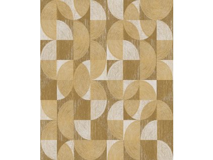 Hnědo-béžová geometrická vliesová tapeta na zeď, SPI002, Spirit of Nature, Khroma by Masureel, velikost 10,05 x 0,53 m