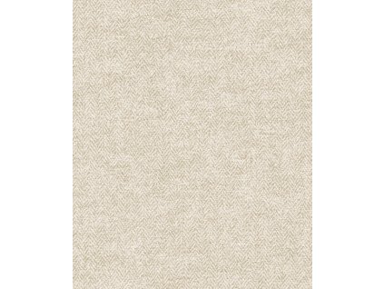 Béžová vliesová tapeta na zeď, imitace látky, vzor rybí kost, ILA702, Aquila, Khroma by Masureel, velikost 10,05 x 0,53 m