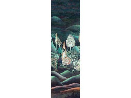 Vliesová obrazová tapeta na zeď, stromy, krajina, DGSUM2022, Summer, Khroma by Masureel, velikost 0,87 x 3 m