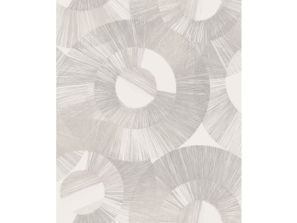 Šedo-krémová geometrická vliesová tapeta na zeď, SPI603, Spirit of Nature, Khroma by Masureel, velikost 10,05 x 0,53 m