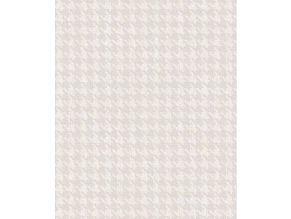 Bílá vliesová tapeta na zeď, imitace látky, vzor kohoutí stopa, ILA504, Aquila, Khroma by Masureel, velikost 10,05 x 0,53 m