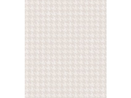 Bílá vliesová tapeta na zeď, imitace látky, vzor kohoutí stopa, ILA504, Aquila, Khroma by Masureel, velikost 10,05 x 0,53 m