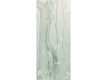 Šedo-modrá vliesová fototapeta na zeď, Listy, stromy, DG3MOE1022, Wall Designs III, Khroma by Masureel, velikost 1,27 x 3 m
