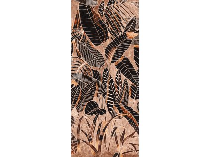 Hnědá vliesová fototapeta na zeď, Listy, DG3GRA1023, Wall Designs III, Khroma by Masureel, velikost 1,27 x 3 m